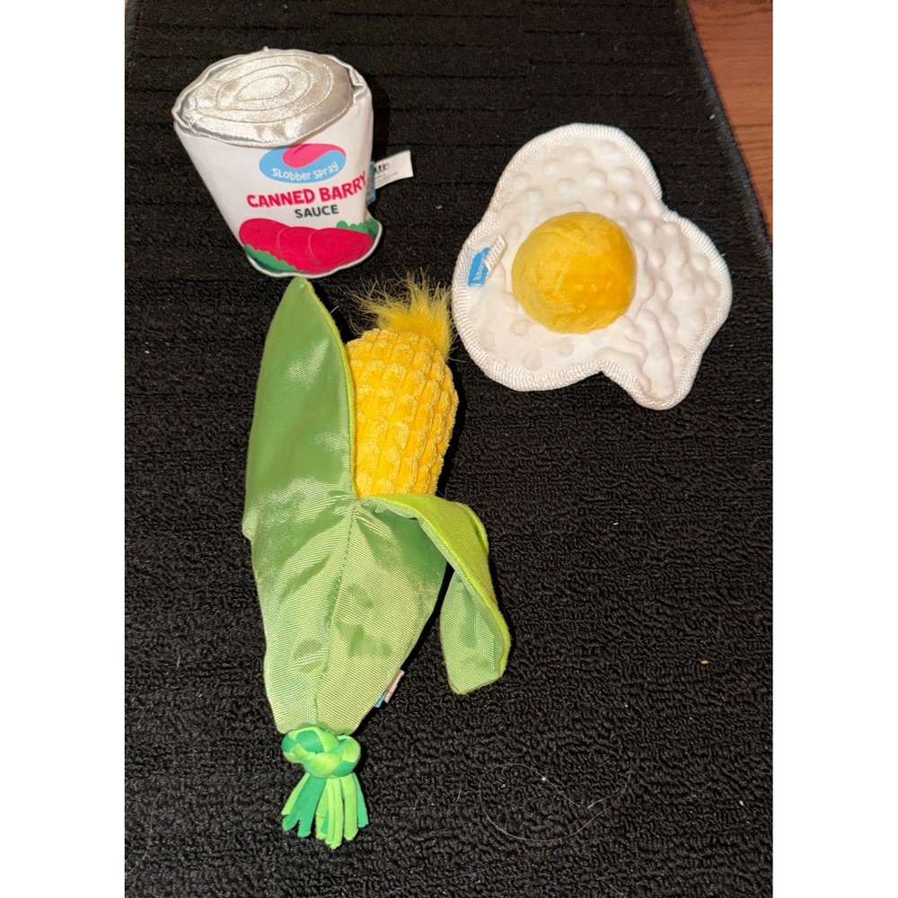Bark-Canned Barry-Puppy Side Up- Corn On the Slob Plush Dog Toys